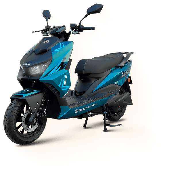 Blue electric scooter